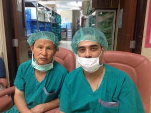Dr Hitender Suri with Dr Arun( Inventor of LIFT Technique for fistula) at Chula long hospital , Bankok
