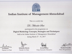 IIM Certificate for Participation in Digital Marketing Programme